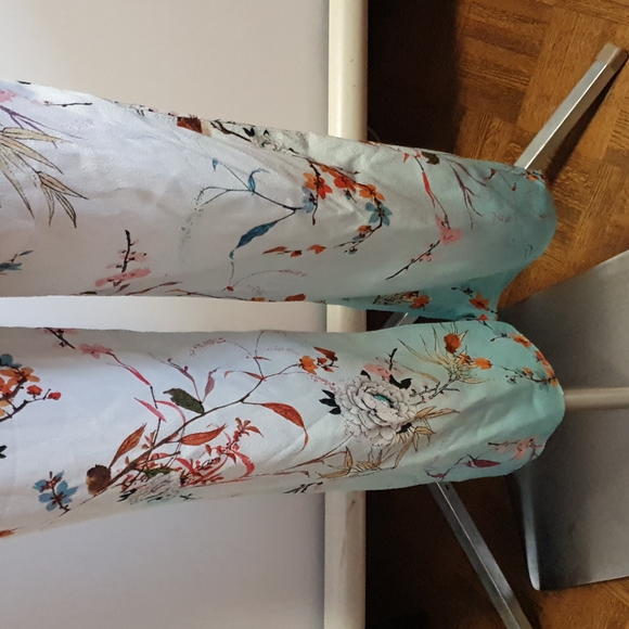 Zara Woman's pink white blue floral Pants Size S - Picture 11 of 12